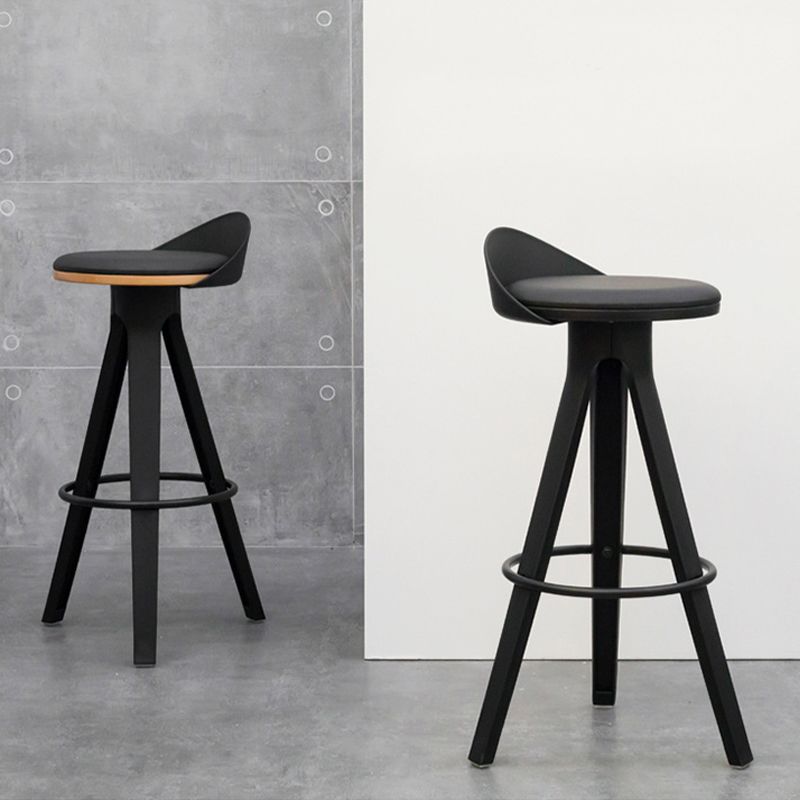 Contemporary Counter Height Stools with Low Back for Living Room