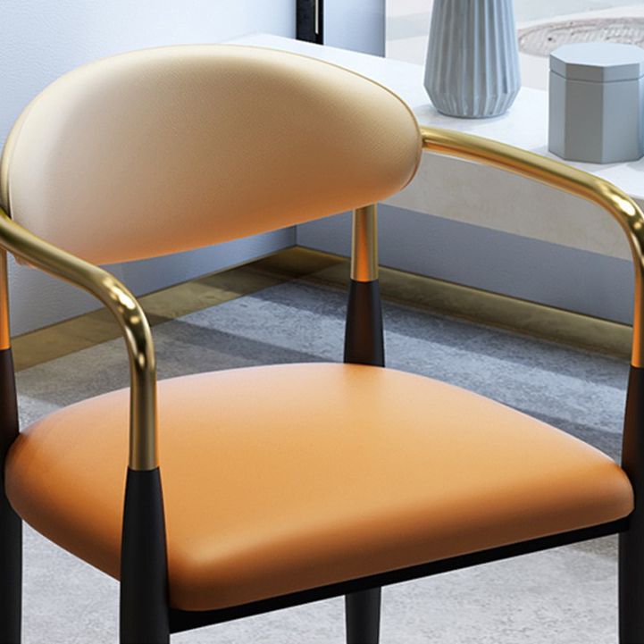 Contemporary Arm Leather Dining Chairs Open Back Dining Side Chair Clearhalo 'Dining Chairs' 'Dining Tables & Seating' 'dining_chair' 'furn' 'furn_dining_chair' 'Furniture' 'Kitchen & Dining Furniture' 1200x1200_e2e3fc16-fc92-4ab5-84a2-0f84da30bbb5