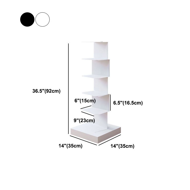 Contemporary Style Geometric Bookcase Vertical Closed Back Bookshelf