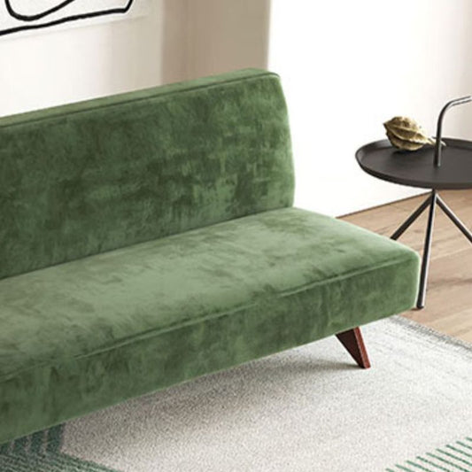 Samt 29,52 "breites Kiefernsofa für Wohnzimmer grünes armloses Sofa