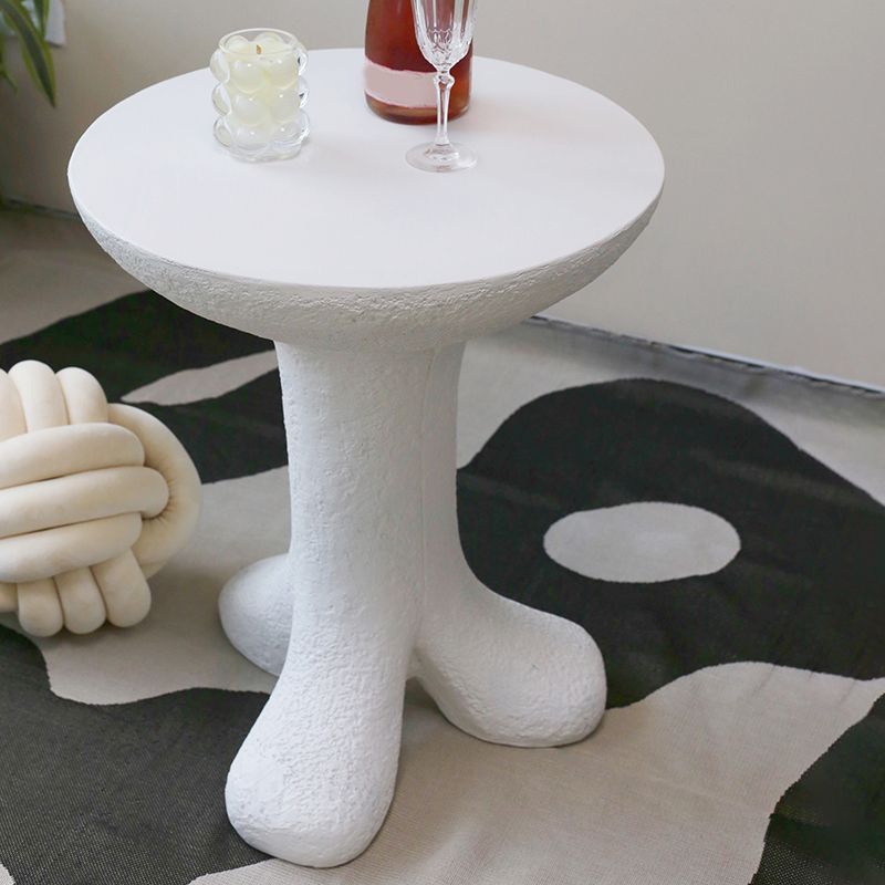 Tavolo d'angolo bianco Tavola unica a 3 gambe, 19,7 "w x 19,7" d x 24 "h