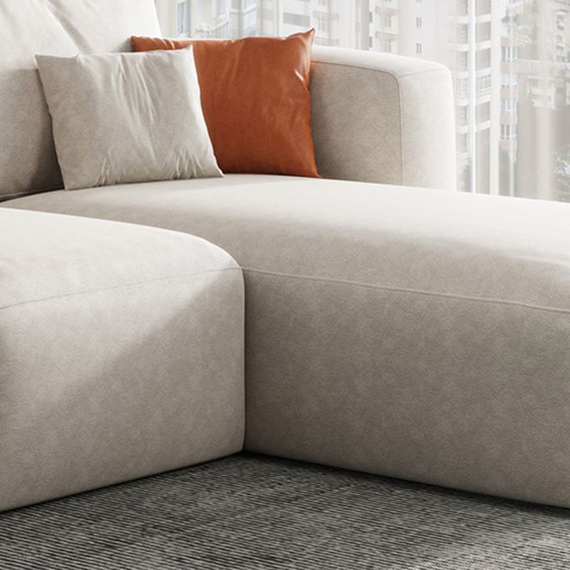 Square Armrest Belt Pillow Back Sofa Bed White Cloth Art Sofa