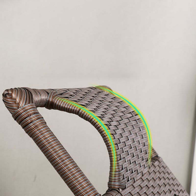 Modern Spindle Wicker Rocking Chair Metal Frame Wheel Handrail Design Rocker Chair