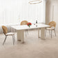 Glam Dining Table Set 1/4/5/6 Pieces with Wood Base Kitchen Furniture Set