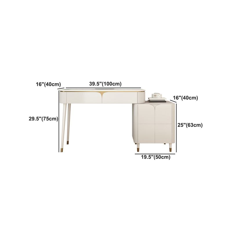 Witte stenen top ijdelheid met laden 29.52 "H ijdelheid set met ontlasting