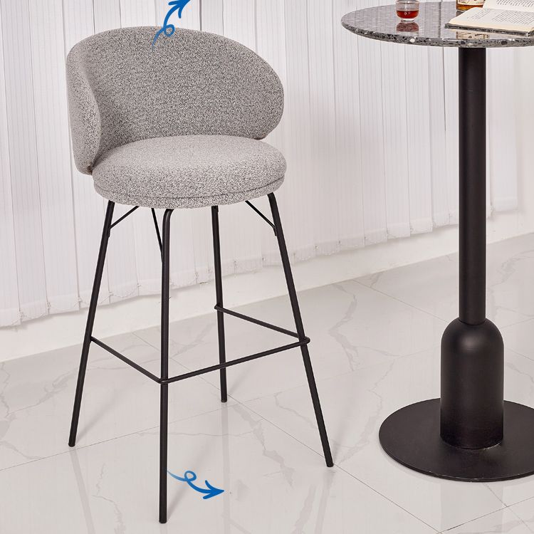Modern Style Metal Bar-stool Bucket Counter Bar Stool for Home Clearhalo 'Bar Furniture' 'Bar Stools' 'bar_stools' 'furn' 'furn_bar_stools' 'Furniture' 'furniture_bar_stools' 'Kitchen & Dining Furniture' 1200x1200_e2ecc920-7d6f-44b8-9651-df9dbb31d4ed
