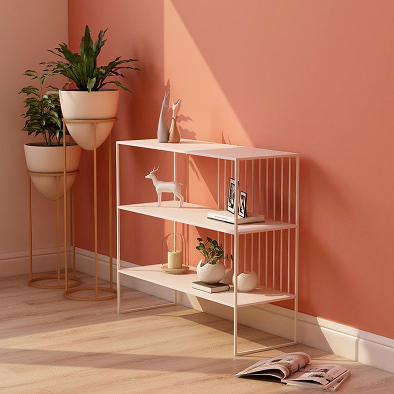 Tavolo da divano di divano con console di stoccaggio aperto moderno con scaffali per ripiani per la sala