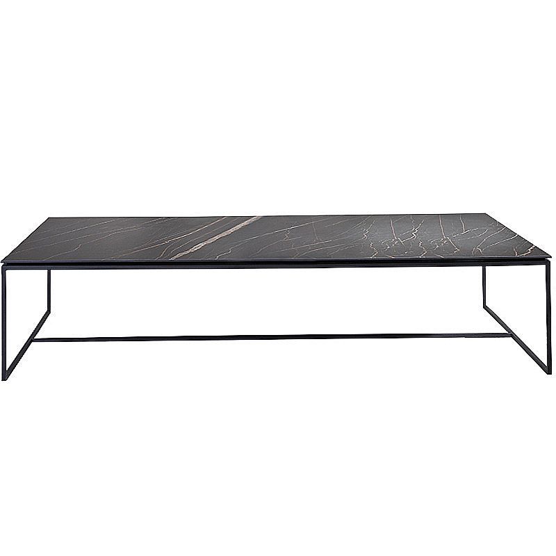 Table basse rectangulaire Trestle 1, finition noire ardoise