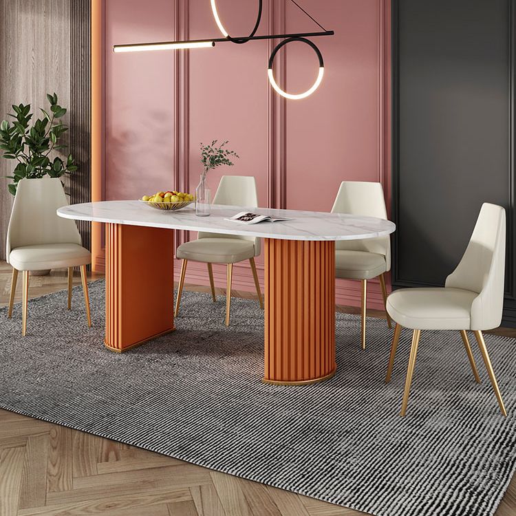 Metal Contemporary Free Form Indoor Table Sintered Stone Table for Dining Room and Kitchen Clearhalo ' dining_table' 'Dining Tables & Seating' 'Dining Tables' 'furn' 'furn_dining_table' 'Furniture' 'furniture_dining_table' 'Kitchen & Dining Furniture' 'kitchen&dining_furn' 'kitchen' 'kitchen_dining_table' 1200x1200_e2f1b3dc-57af-4fb0-9f61-6683f7373cf8
