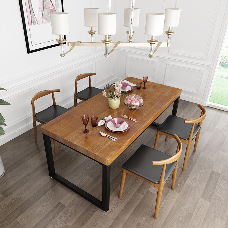Rectangle Double Pedestal Dining Table Modern Wood Table for Home Clearhalo 'Dining Tables & Seating' 'Dining Tables' 'dining_table' 'furn' 'furn_dining_table' 'Furniture' 'Kitchen & Dining Furniture' 1200x1200_e2f1d6cd-cb7c-4165-960e-f189c9a1d7fd