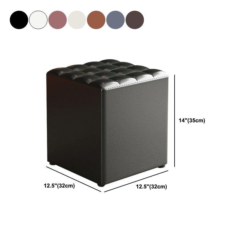 Simplicidad Silla de cuero genuino resistente a las heces otomanas