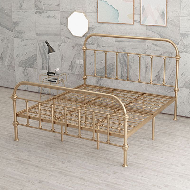 Open-Frame Bed with Spindle Headboard and Metal Legs in Solid Color Clearhalo 'Bedroom Furniture' 'Beds' 'furn' 'furn_beds' 'Furniture' 1200x1200_e2f26c5c-f9d1-4b3a-b8be-7debbd9098ef