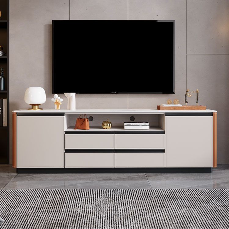 Stone Media Console Contemporary TV Media Stand with 4 Drawers Clearhalo 'furn' 'furn_tv_stands_entertainment_centers' 'Furniture' 'Living Room Furniture' 'TV Stands & Entertainment Centers' 'TV Stands & Media Storage Furniture' 'tv_stands_entertainment_centers' 1200x1200_e2f3fd8f-29fe-42a1-ae2b-d6c3e8f90736