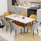Modern 1/4/5/7 Pieces Dining Set Rectangle Stone Top Legs Dinette Set in White Clearhalo 'Dining Room Sets' 'Dining Tables & Seating' 'dining_room_set' 'furn' 'furn_dining_room_set' 'Furniture' 'Kitchen & Dining Furniture' 1200x1200_e2f56a16-4b1d-451d-bfbc-e6e5241765b4