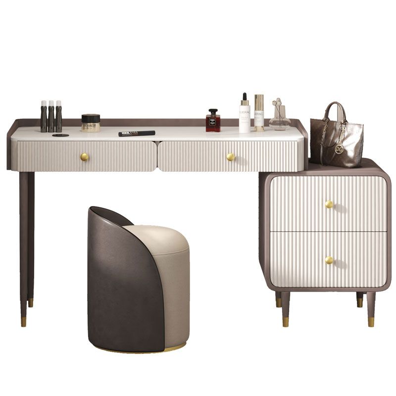 Steen Top ijdelheid Tabel 2/4 Opbergladen Krandtafel met spiegel en gewatteerde ontlasting