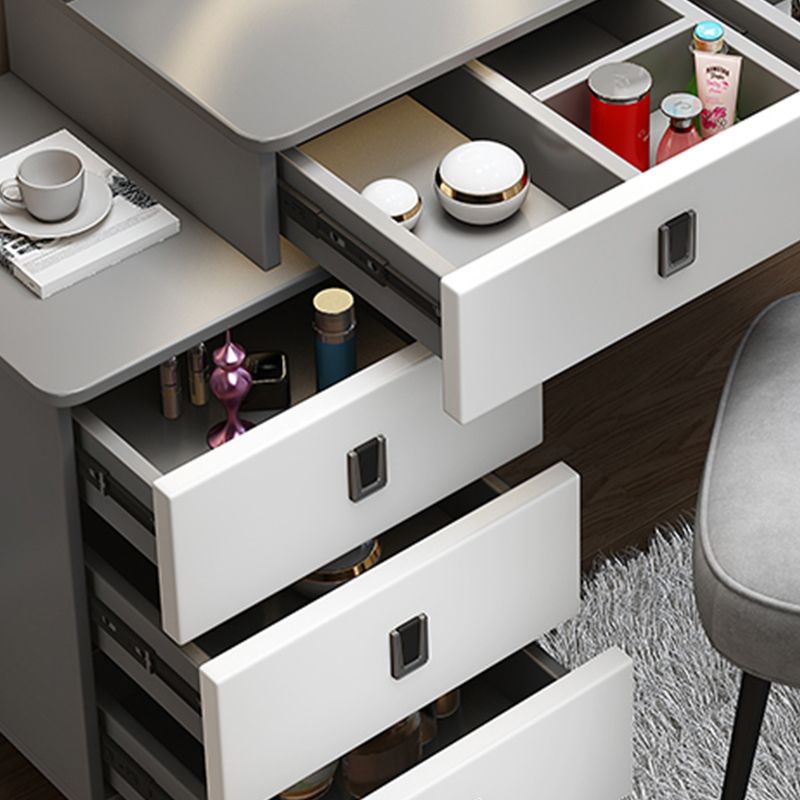 14.56" Wide Vanity Table with 5 Storage Drawer Makeup Table with Mirror