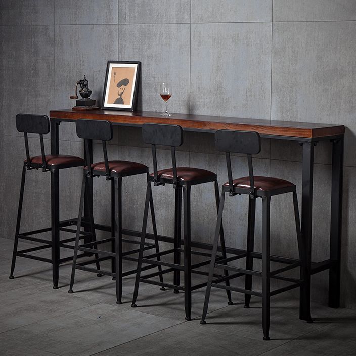 Industrial Style Bar Set 1/5 Pieces Solid Wood Rectangle Pub Dining Set for Indoor Clearhalo 'Bar Furniture' 'furn' 'furn_home_bar_bar_sets' 'Furniture' 'Home Bars & Bar Sets' 'home_bar_bar_sets' 'Kitchen & Dining Furniture' 1200x1200_e2f6a63c-aeca-457d-8d50-0102032c9123