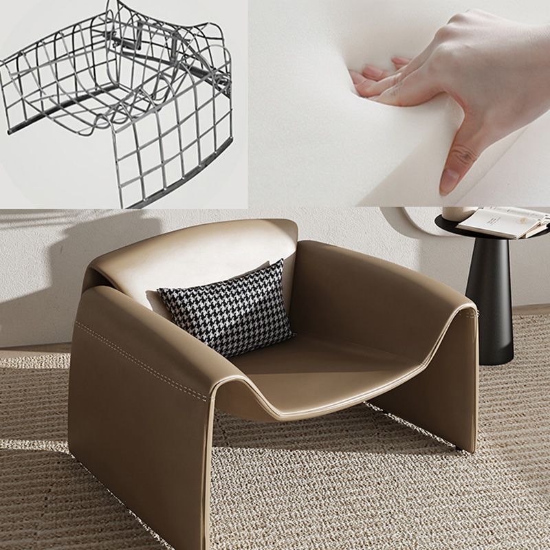 38.18" Wide Faux Leather Armchair Upholstered Pillow Back Accent Chair Clearhalo 'Accent Chairs' 'accent_chairs' 'Chairs & Seating' 'furn' 'furn_accent_chairs' 'Furniture' 'Living Room Furniture' 1200x1200_e2f9e27e-60f5-46e5-8ad5-9041961ec569