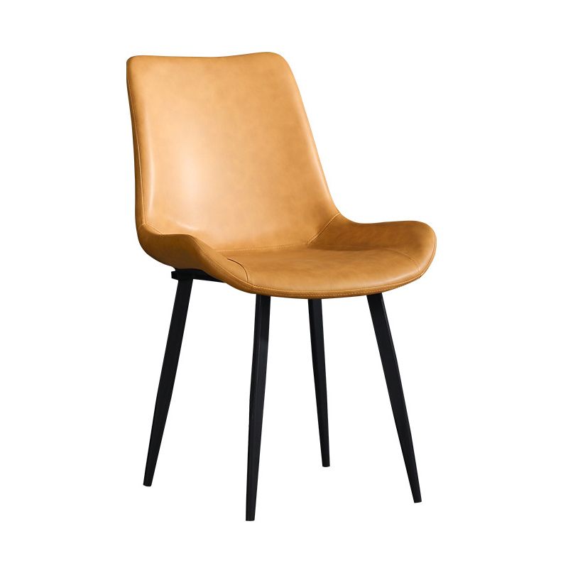 Home Contemporary Arm Chair Solid Back Metal Upholstered Dining Room Chair (Set of 4) Clearhalo ' kitchen&dining_furn' 'Dining Chairs' 'Dining Tables & Seating' 'dining_chair' 'furn' 'furn_dining_chair' 'Furniture' 'furniture_dining_chair' 'Kitchen & Dining Furniture' 'kitchen' 1200x1200_e2fad6e5-0dc4-4e6b-88e6-8666eb5d82ac