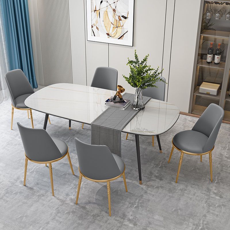 Scandinavian Faux Leather Side Chair for Home Armless Solid Back Chair Clearhalo ' kitchen&dining_furn' 'Dining Chairs' 'Dining Tables & Seating' 'dining_chair' 'furn' 'furn_dining_chair' 'Furniture' 'furniture_dining_chair' 'Kitchen & Dining Furniture' 'kitchen' 1200x1200_e2fd357d-d7e0-4af0-9c65-870f7c1da15a