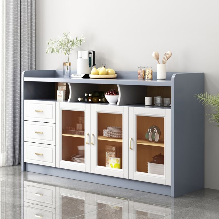 3-Drawer Rubber Wood Sideboard Glam Open Storage Credenza for Living Room Clearhalo 'buffet_sideboard' 'Buffets & Sideboards' 'furn' 'furn_buffet_sideboard' 'Furniture' 'furniture_buffet_sideboard' 'Kitchen & Dining Furniture' 1200x1200_e2fd7fd3-4c91-4d33-8f36-12b0bd0428be