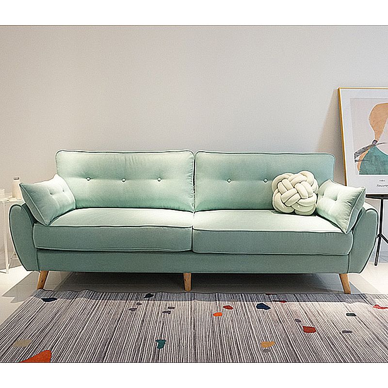 Contemporary Pillow Top Arm Sofa Loose Back Velvet Couch for Living Room Clearhalo 'furn' 'furn_sofas' 'Furniture' 'furniture_sofas' 'Living Room Furniture' 'Sofa' 'sofas' 1200x1200_e2fe0881-2767-4227-8617-d946df8f960e