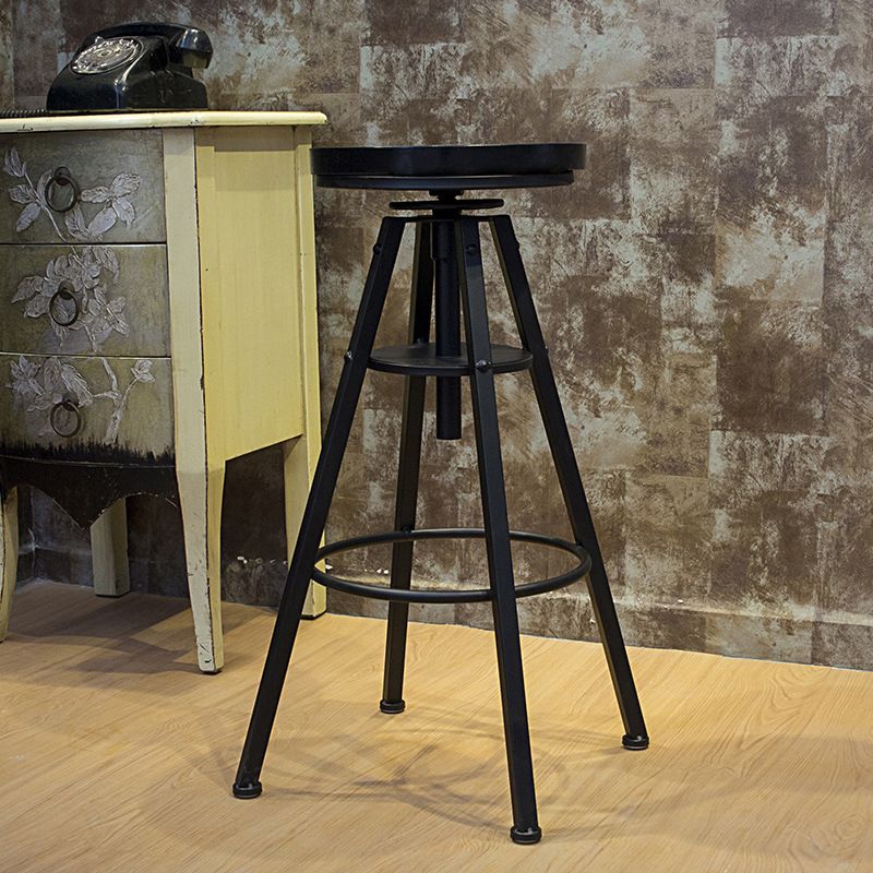 Height Adjustable Metal Barstools Industrial Style Backless Counter Stools Black Clearhalo 'Bar Furniture' 'Bar Stools' 'bar_stools' 'furniture_bar_stools' 'Kitchen & Dining Furniture' 'kitchen&dining_furn' 'kitchen' 'kitchen_furn' Furniture' 1200x1200_e2fec0dc-ded0-42d2-b2b4-5e6156d468b0