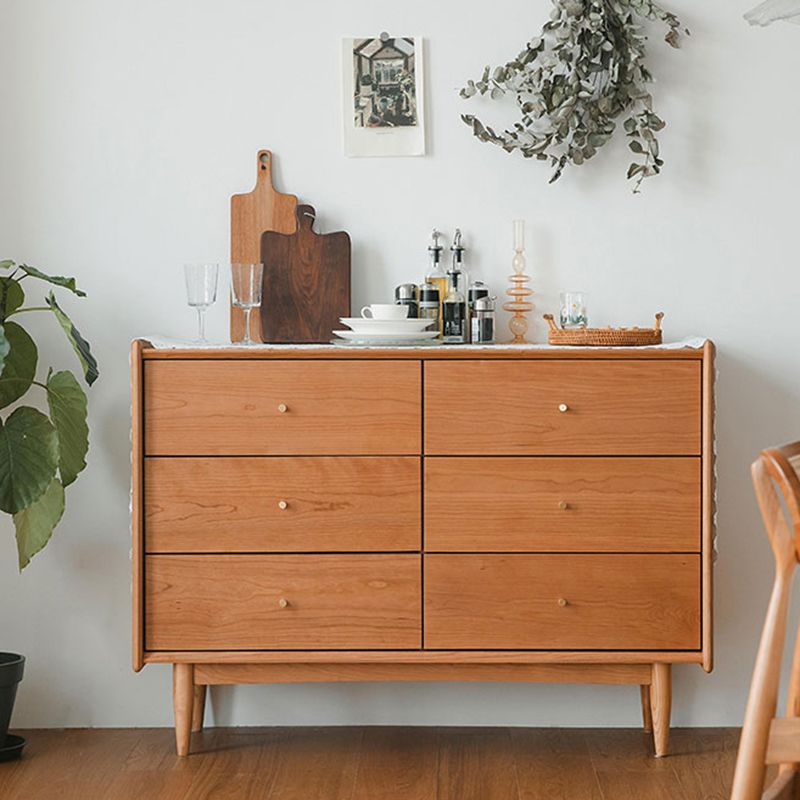 Modern Rectangle Wood Side Cabinet Soft Close Drawers Storage Cabinet