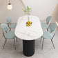 Stone Top Dining Table Contemporary Oval Table with Sled Base Clearhalo 'Dining Tables & Seating' 'Dining Tables' 'dining_table' 'furn' 'furn_dining_table' 'Furniture' 'Kitchen & Dining Furniture' 1200x1200_e30134fd-e348-446d-a871-f472cbae8a2f