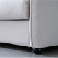 Contemporary Sleeper Sofa Fabric White Square Arms Pillow Back Upholstered Sofa Bed