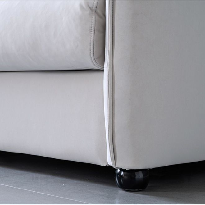 Contemporary Sleeper Sofa Fabric White Square Arms Pillow Back Upholstered Sofa Bed