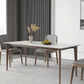 Mesa de comedor Mid-Century Mesa de comedor rectangular de piedra en blanco
