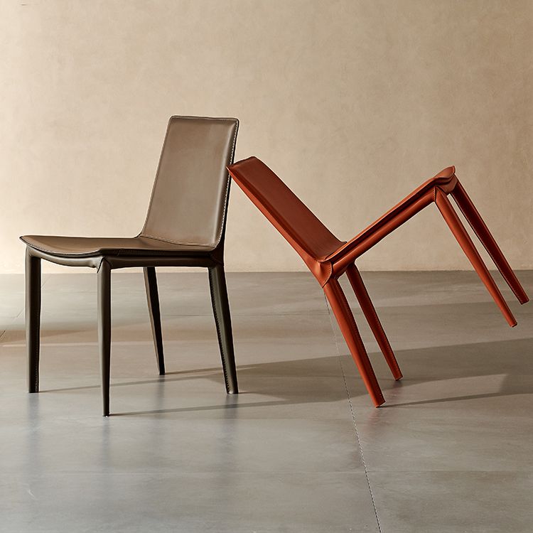 Contemporary Style Dining Chairs Armless Side Chairs with Metal Legs Clearhalo 'Dining Chairs' 'Dining Tables & Seating' 'dining_chair' 'furn' 'furn_dining_chair' 'Furniture' 'Kitchen & Dining Furniture' 1200x1200_e303137e-abf4-437d-94b3-2489d287c5a5