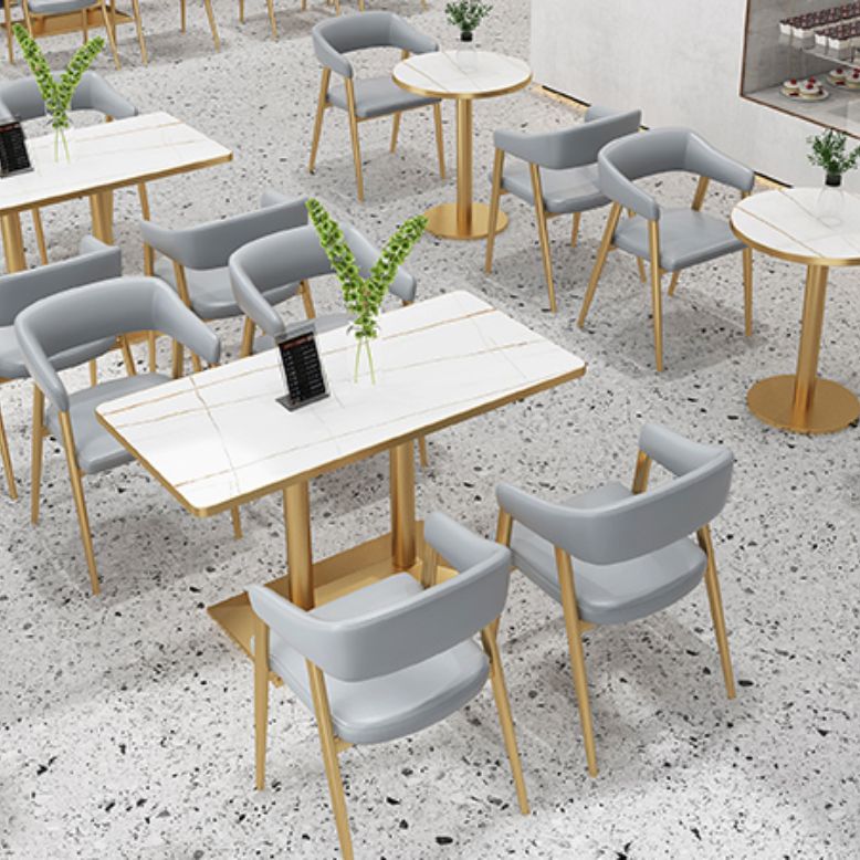 Chaises de restauration de cuisine en faux cuir en cuir avec base en métal