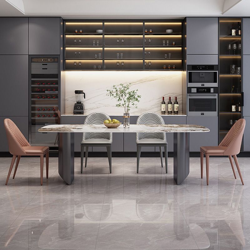 Simplicity Style Dinette Table Rectangle Stone Dining Room Table for Kitchen Clearhalo 'Dining Tables & Seating' 'Dining Tables' 'dining_table' 'furn' 'furn_dining_table' 'Furniture' 'Kitchen & Dining Furniture' 1200x1200_e3033e6e-3c80-4d07-bd57-c026d123bb18