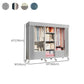 Steel Wardrobe Closet with Garment Rod Modern Wardrobe Armoire