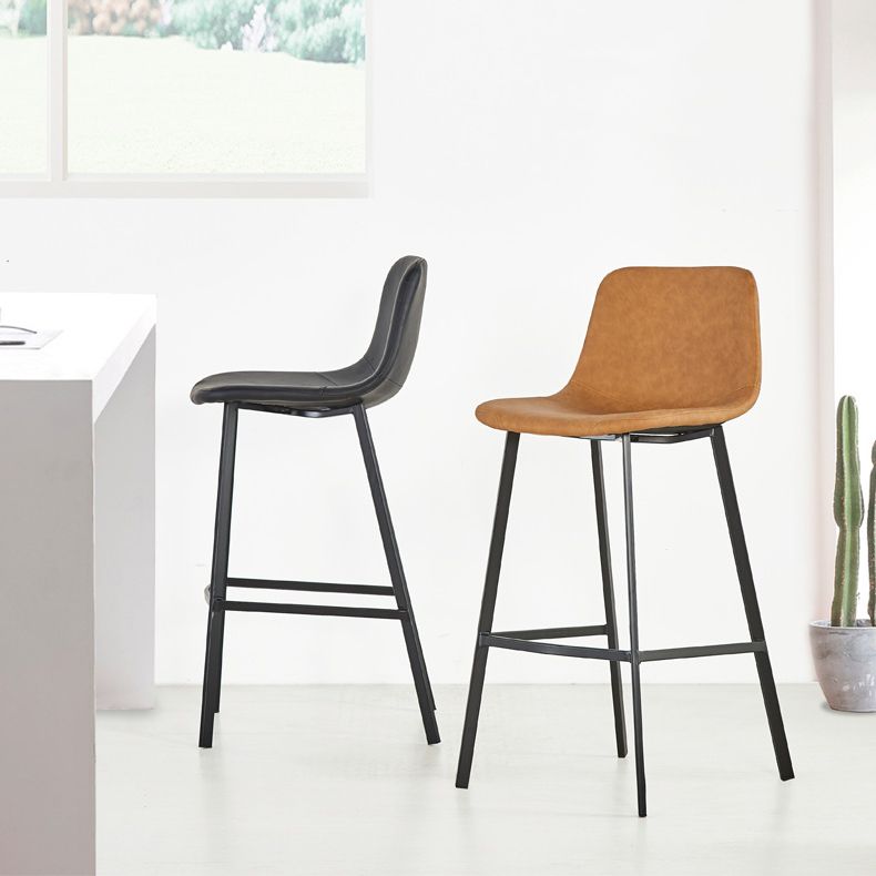 Industrial Bar and Counter Stool Low Back Stool with 4 Legs in Black Clearhalo 'Bar Furniture' 'Bar Stools' 'bar_stools' 'furn' 'furn_bar_stools' 'furniture_bar_stools' 'Kitchen & Dining Furniture' 'kitchen&dining_furn' 'kitchen' 'kitchen_furn' Furniture' 1200x1200_e3039f0f-373c-4f00-be18-abf459d835f1