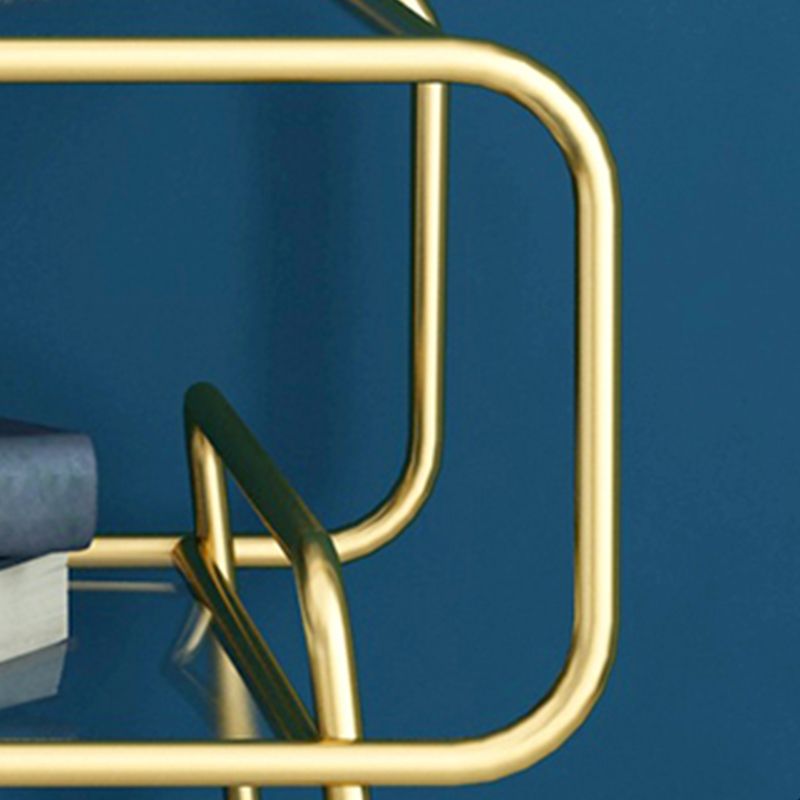 Glam 21 Zoll H -Bett Nachttisch Gla Top Open Storage Night Tisch mit Beinen