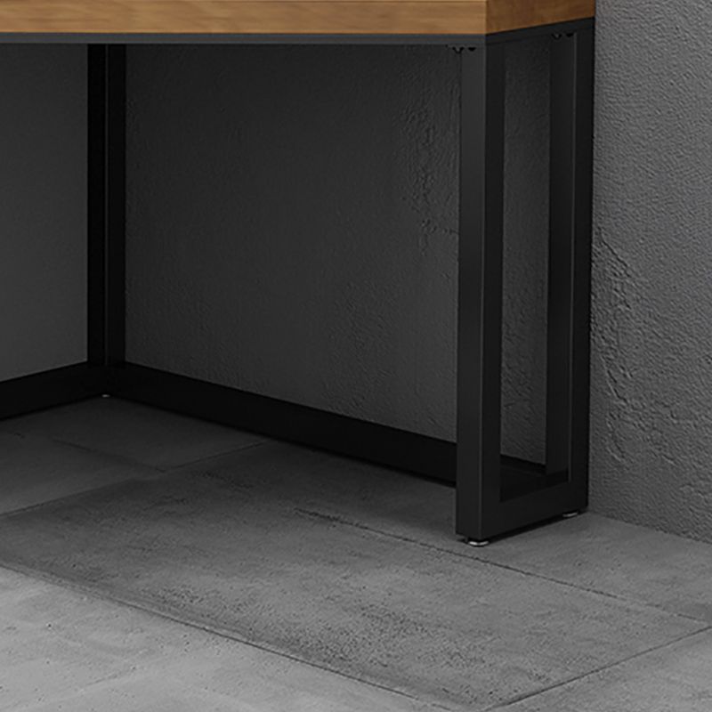 Scrivania d'angolo in legno massiccio moderno 29.53 "scrivania alta con gambe di ferro