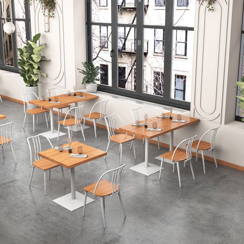 Square Wooden Dining Table Industrial Pedestal Dining Table for Restaurant Clearhalo 'Dining Tables & Seating' 'Dining Tables' 'dining_table' 'furn' 'furn_dining_table' 'Furniture' 'furniture_dining_table' 'Kitchen & Dining Furniture' 'kitchen' 'kitchen_dining_table' 1200x1200_e3054060-5ce8-4f8a-b9a6-8dccd08f077e