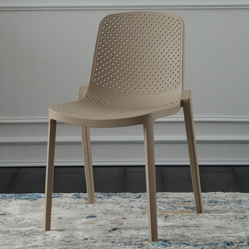 Modern Plastic Chair Parsons Chair in Matte Finish for Kitchen Clearhalo 'Dining Chairs' 'Dining Tables & Seating' 'dining_chair' 'furn' 'furn_dining_chair' 'Furniture' 'Kitchen & Dining Furniture' 1200x1200_e305a8de-ba48-44e5-9f60-6406f8548cdd