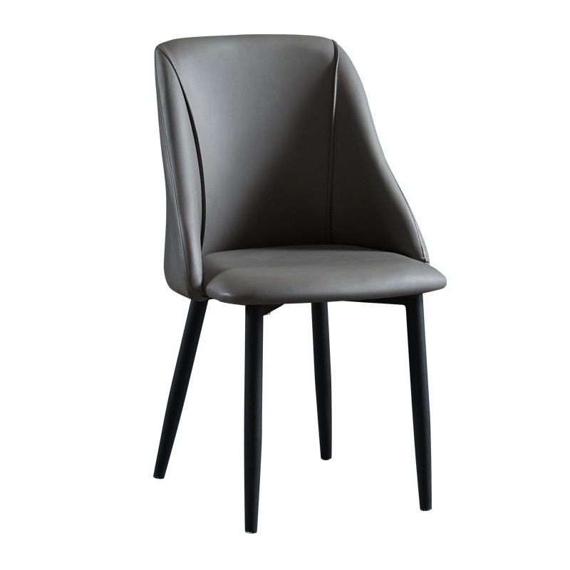 Scandinavian PU Leather Restaurant Side Chair Matte Finish Parsons Dining Chair (Set of 4) Clearhalo ' kitchen&dining_furn' 'Dining Chairs' 'Dining Tables & Seating' 'dining_chair' 'furn' 'furn_dining_chair' 'Furniture' 'furniture_dining_chair' 'Kitchen & Dining Furniture' 'kitchen' 1200x1200_e3064c5e-7bcb-49bb-aced-b02a5815351c