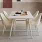 Contemporary Dinette Table Rectangle Stone Dining Room Table in White