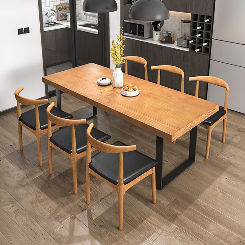 1/2/5/7 Pcs Metal Industrial Dining Set with Rectangle Table and Wooden Chairs Dinette Set Clearhalo 'Dining Room Sets' 'Dining Tables & Seating' 'dining_room_set' 'furn' 'furn_dining_room_set' 'Furniture' 'furniture_dining_room_set' 'Kitchen & Dining Furniture' 'kitchen&dining_furn' 'kitchen' 1200x1200_e3068b1d-a42f-41fe-9dbe-9aeddf20a5d6
