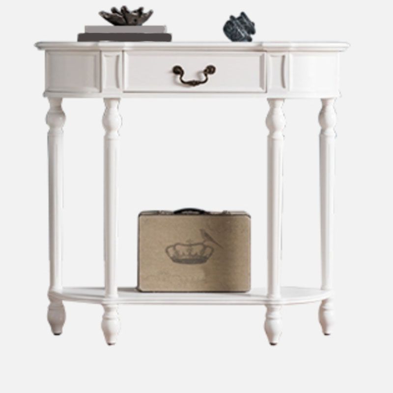 Mesa de consola de madera de goma moderna de mediados de siglo Media mesa de la consola de sofá de luna para Hall