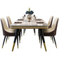 Glam 1/4/5/6/7 Pieces Rectangle Dining Table Set with Sintered Stone Top White Dinette Set Clearhalo 'Dining Room Sets' 'Dining Tables & Seating' 'dining_room_set' 'furn' 'furn_dining_room_set' 'Furniture' 'furniture_dining_room_set' 'Kitchen & Dining Furniture' 'kitchen&dining_furn' 'kitchen' 1200x1200_e3087b43-e67d-42c1-8de9-d0a2eacd3e8a