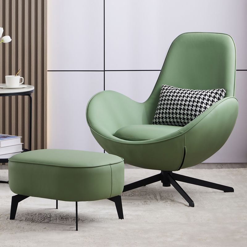 Fixed Back Lounge Chair Water Resistant Ottoman Set with Metal Legs Clearhalo 'Accent Chairs' 'accent_chairs' 'Chairs & Seating' 'furn' 'furn_accent_chairs' 'Furniture' 'Living Room Furniture' 1200x1200_e30913d5-d03b-40be-8d9d-83d6c06aa361