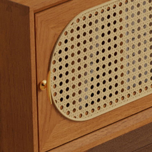 Console televisiva in legno in legno in solido stand scandinavo con cassetti