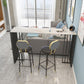 Modern Iron Bar Dining Table with Stone Top Rectangle Indoor Bistro Table Clearhalo 'Bar Furniture' 'Bar Tables' 'bar_tables' 'furn' 'furn_bar_tables' 'Furniture' 'furniture_bar_tables' 'Kitchen & Dining Furniture' 1200x1200_e30b0c25-21e7-43f5-a134-e44286e175bd