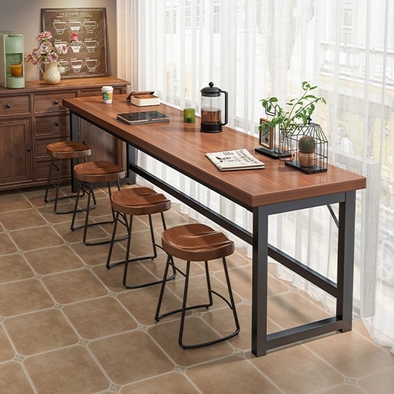 Rectangle Manufactured Wood Bistro Table Modern Pub Table with Metal Frame Clearhalo 'Bar Furniture' 'Bar Tables' 'bar_tables' 'furn' 'furn_bar_tables' 'Furniture' 'Kitchen & Dining Furniture' 1200x1200_e30b144f-31d4-4dc8-bc46-076b2462fa8e
